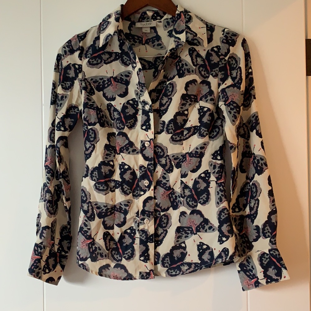 Tucker Butterfly-Print Buttondown